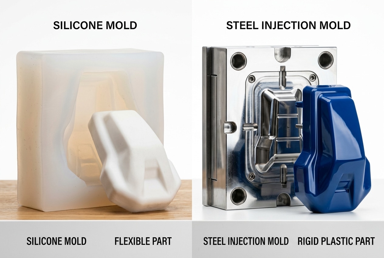 silicone mold vs plastic injection mold comparison