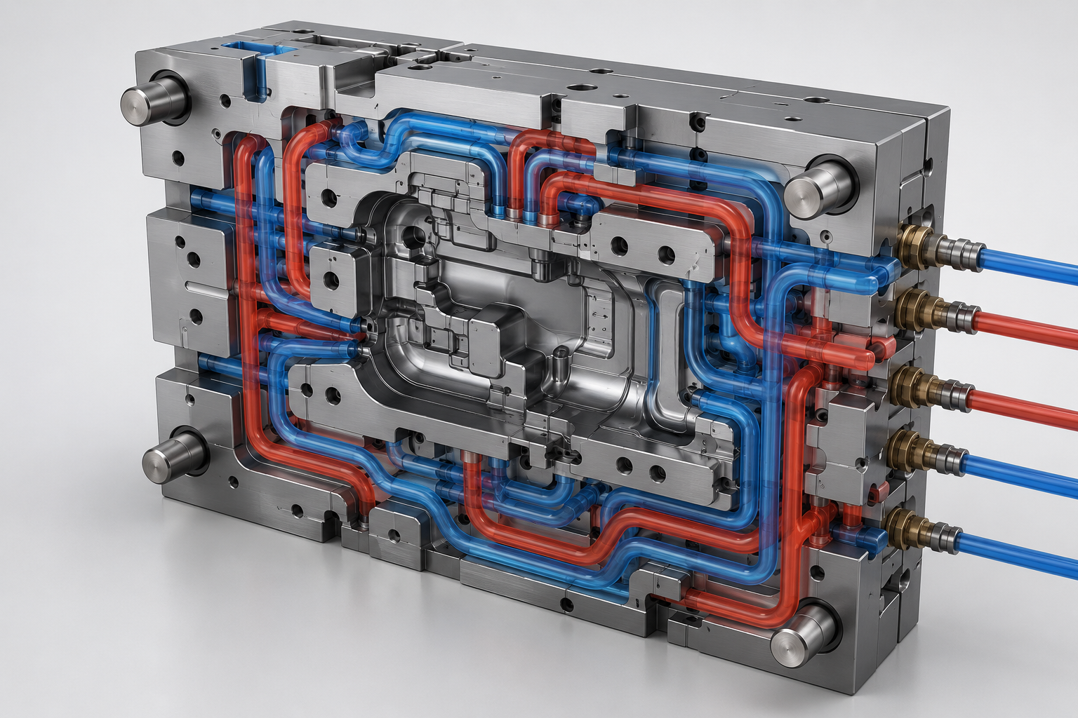  Conformal cooling channels inside a plastic injection mold core