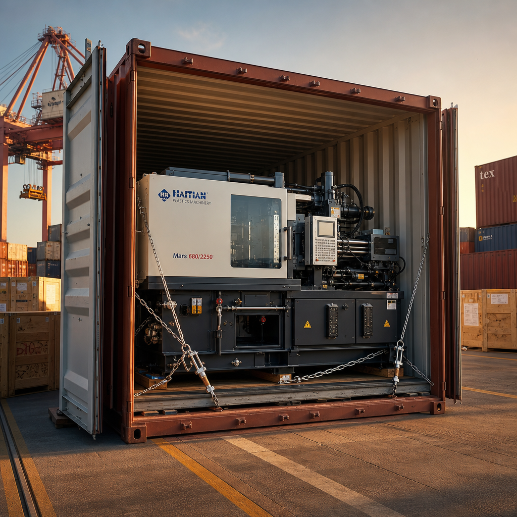 Shipping a heavy injection molding machine classified under HS code 8477100