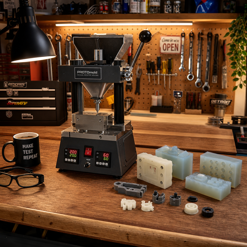 Desktop DIY plastic injection molding machine for home prototyping