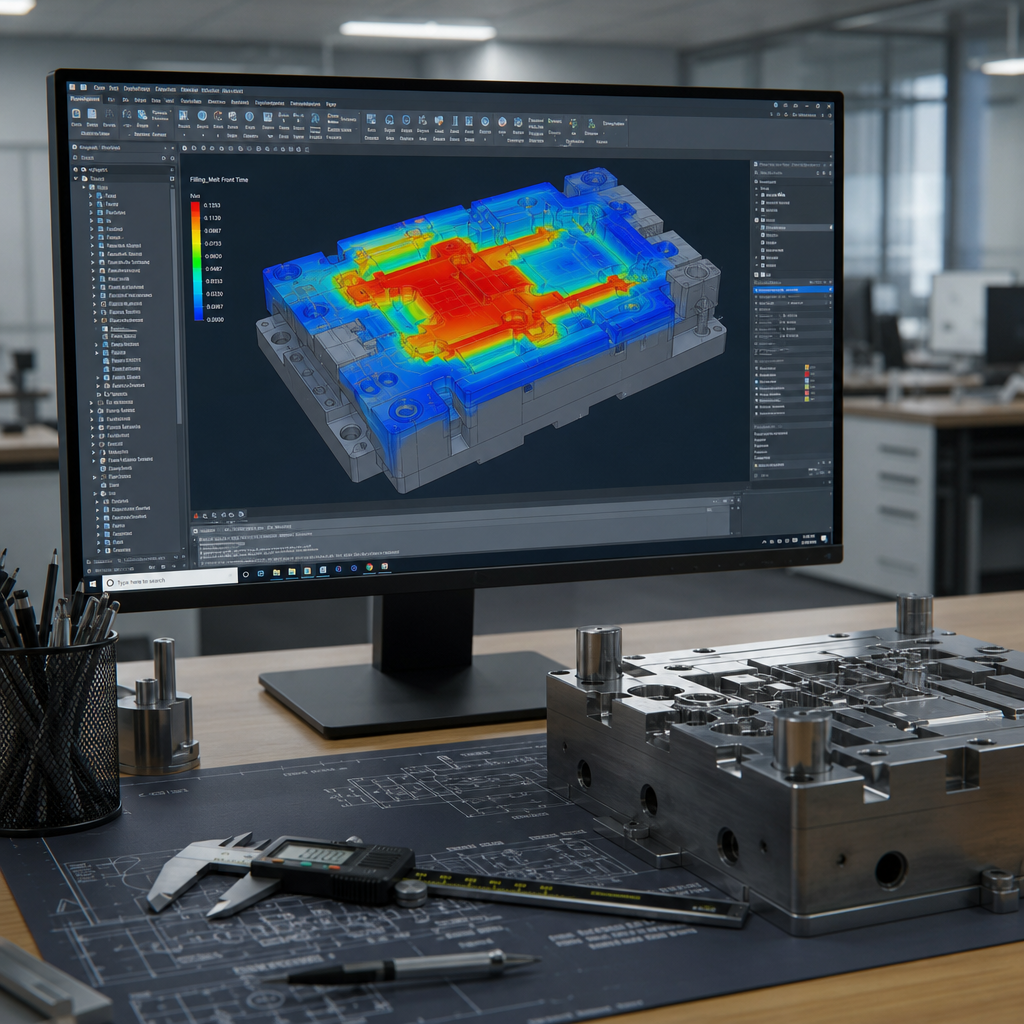 How to design an injection mould using 3D CAD software and flow simulation
