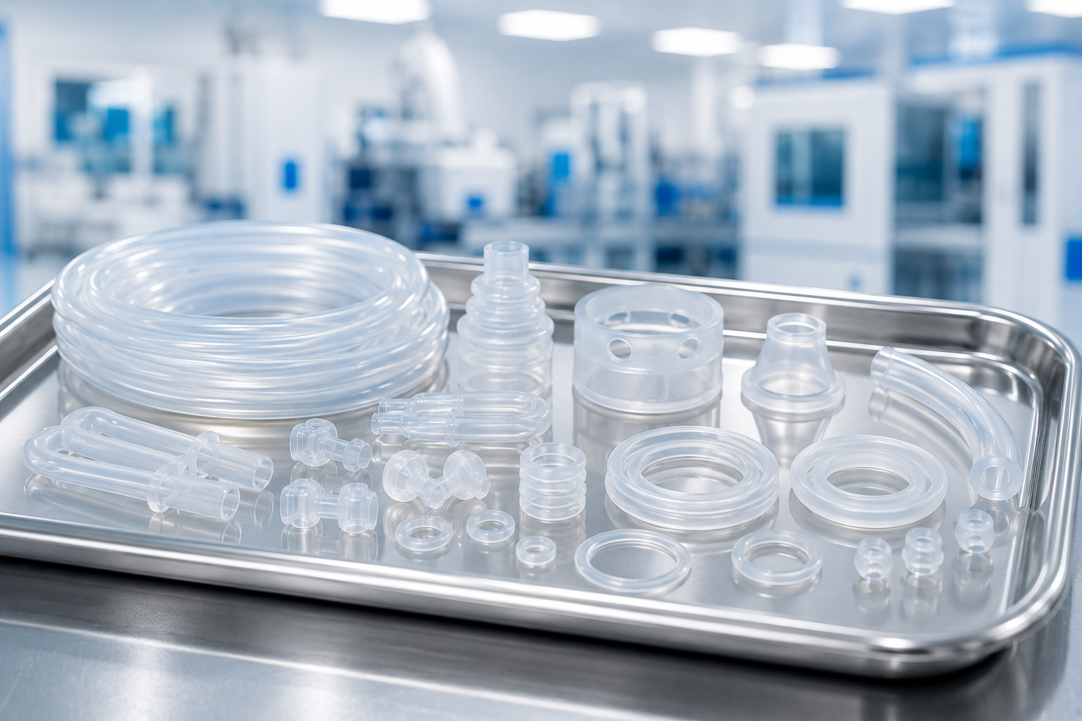 Biocompatible silicone material structure flexibility test