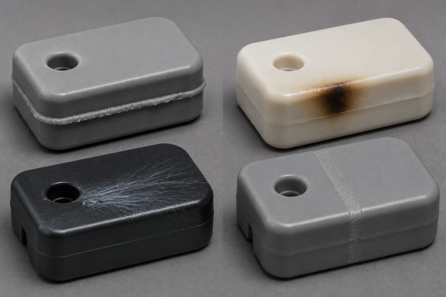 Common injection molding defects flash burn marks jetting and weld lines on plastic parts