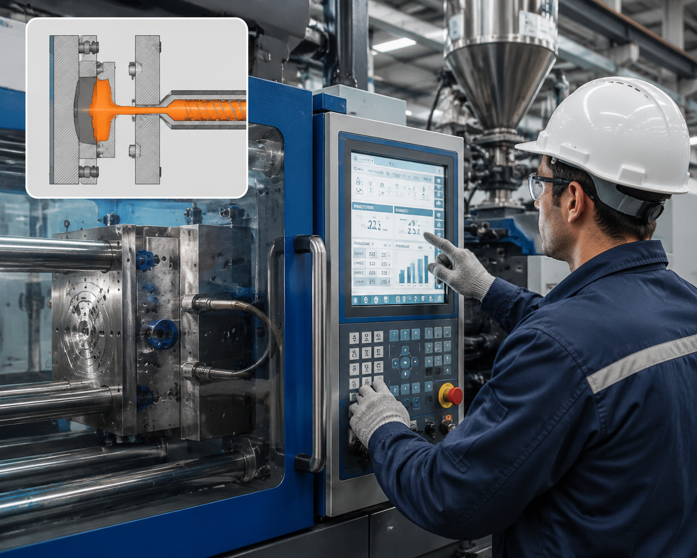 Injection molding process parameters temperature pressure pack hold cycle time
