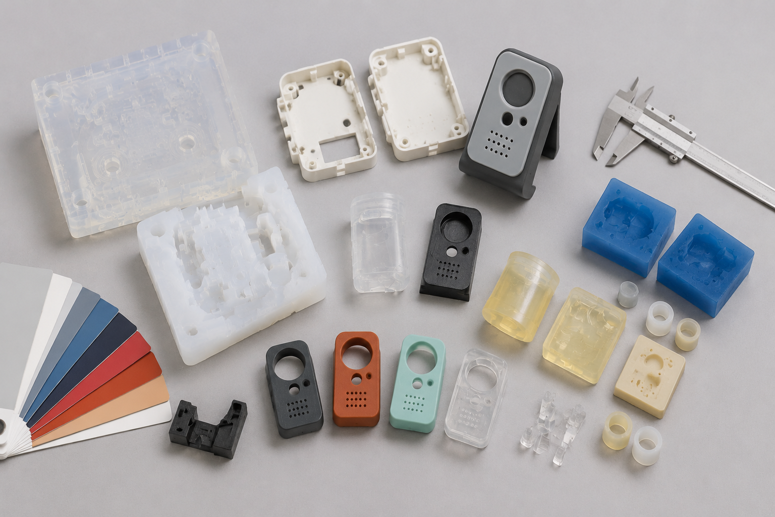 Silicone mold cast prototypes used for fit finish and function testing before injection molding