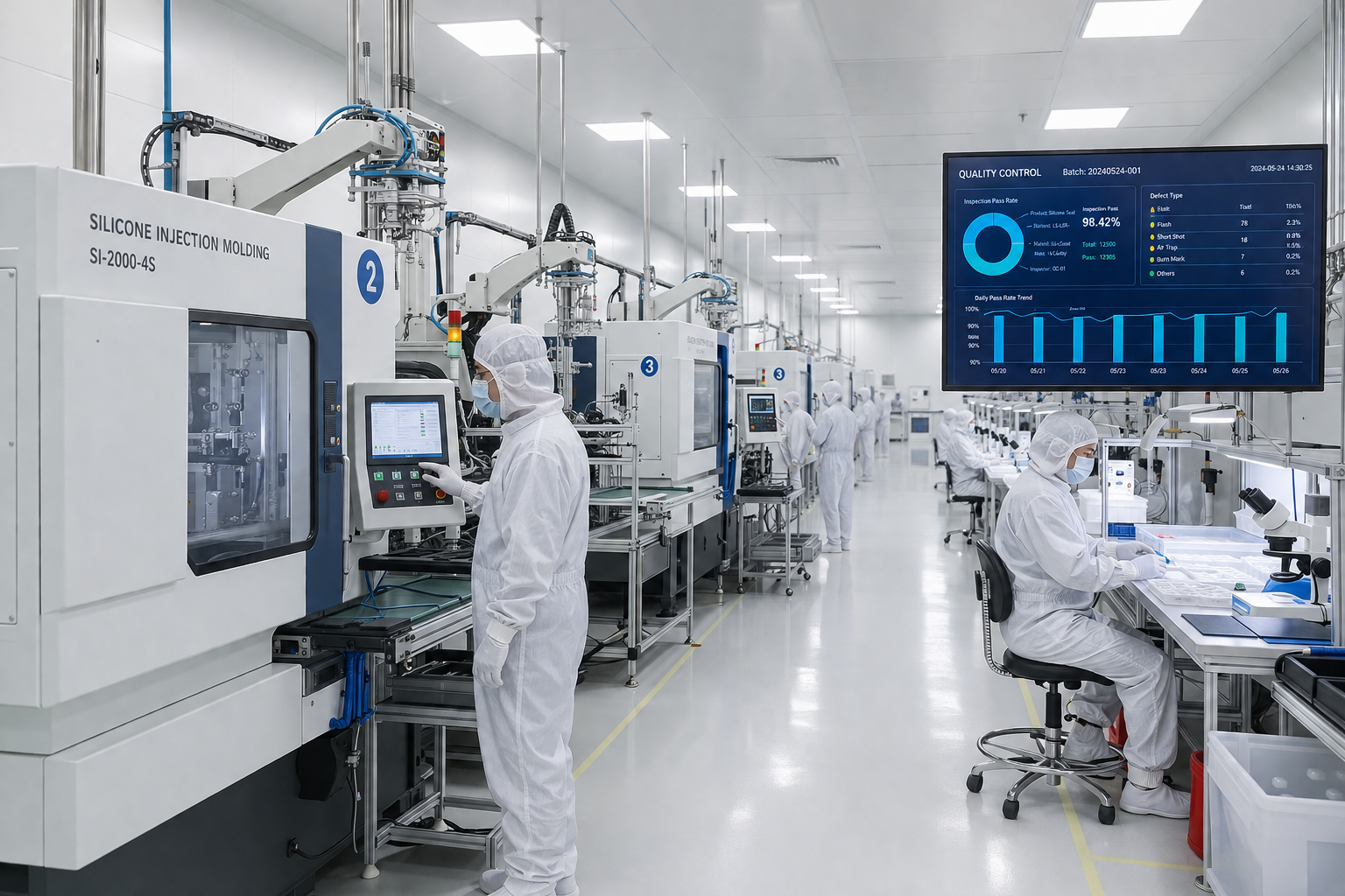 ISO 13485 certified cleanroom for medical silicone injection molding