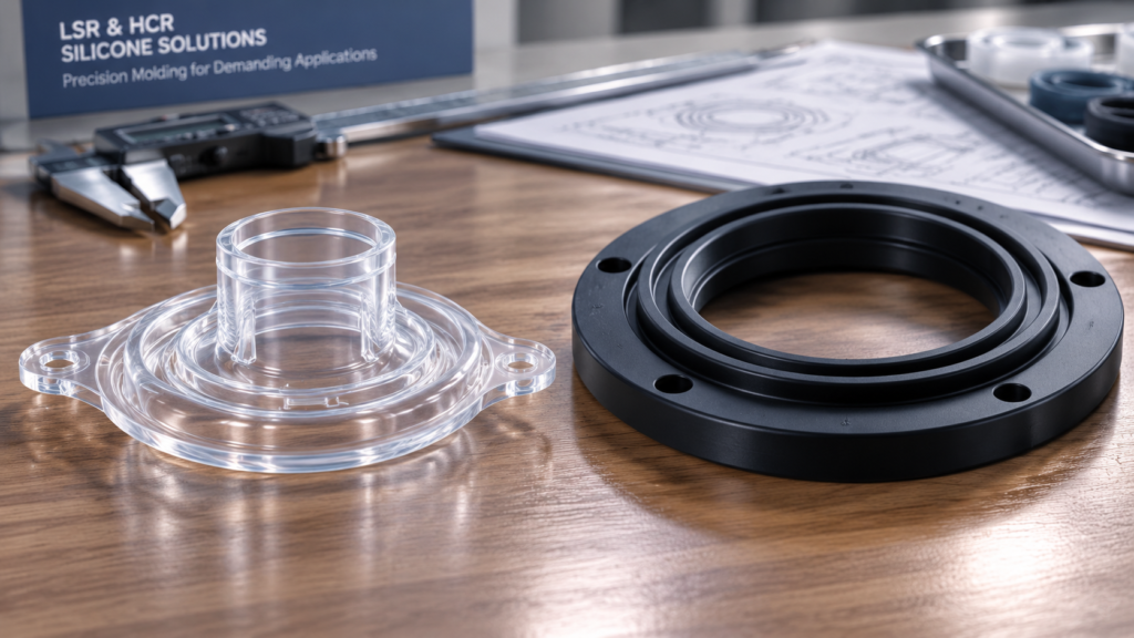 High precision liquid silicone rubber and thermoset molded parts comparison