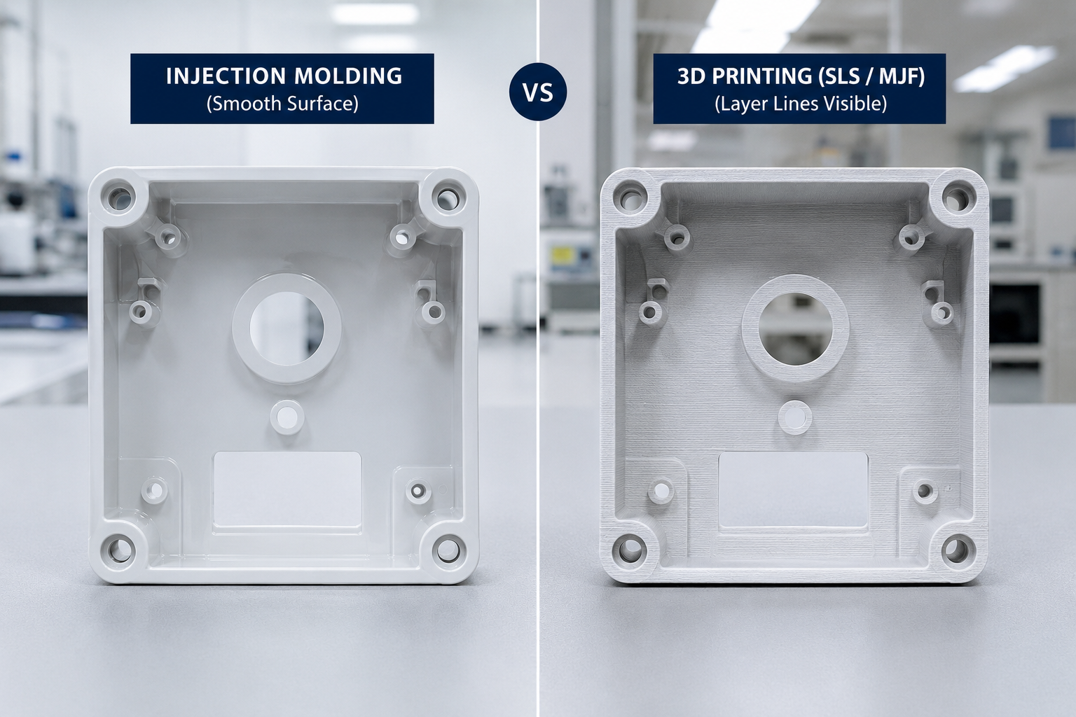 Injection Molding vs 3D Printing Comparison