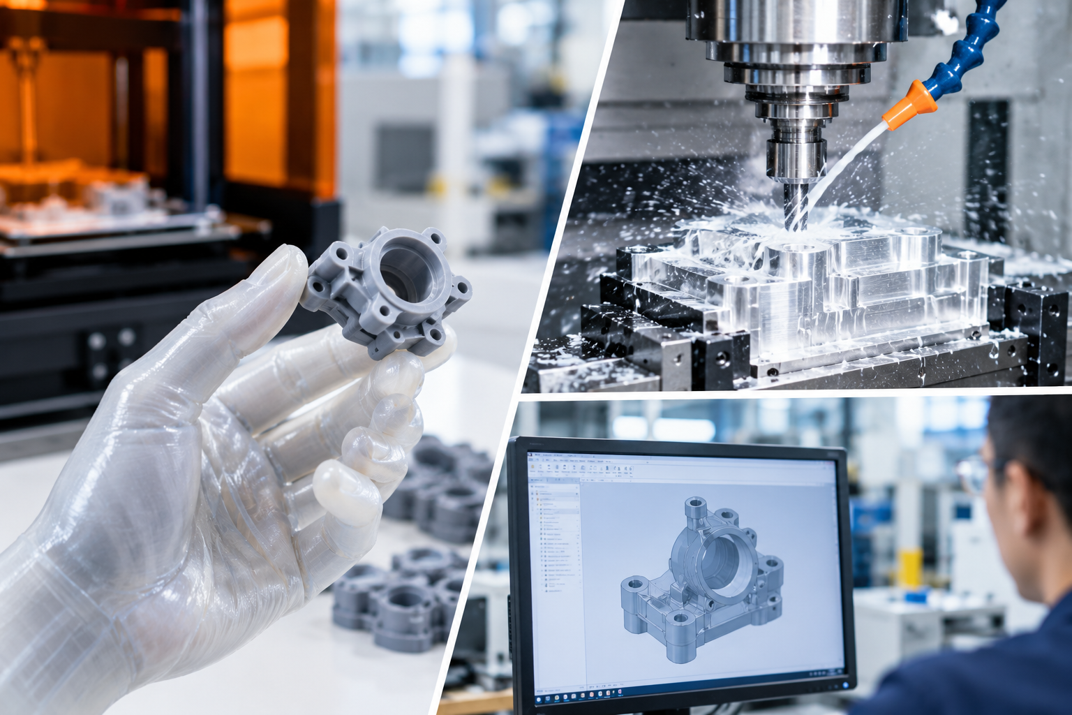 What is rapid prototyping in manufacturing - 3D printing CNC machining comparison
