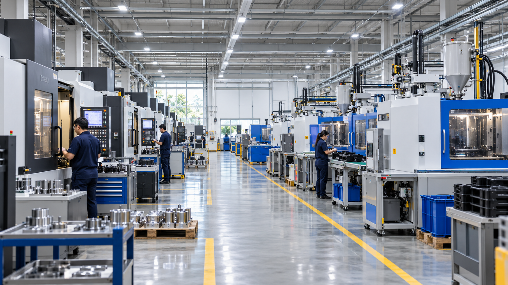 Kenvox industrial injection molding manufacturing facility featuring advanced CNC machines and plastic presses